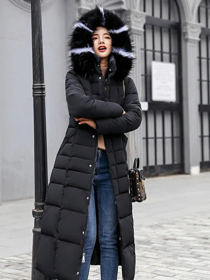 Sophia | Long Puffer Coat with Hood for Winter