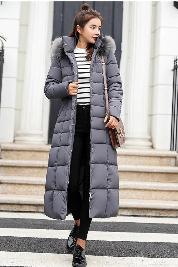 Sophia | Long Puffer Coat with Hood for Winter