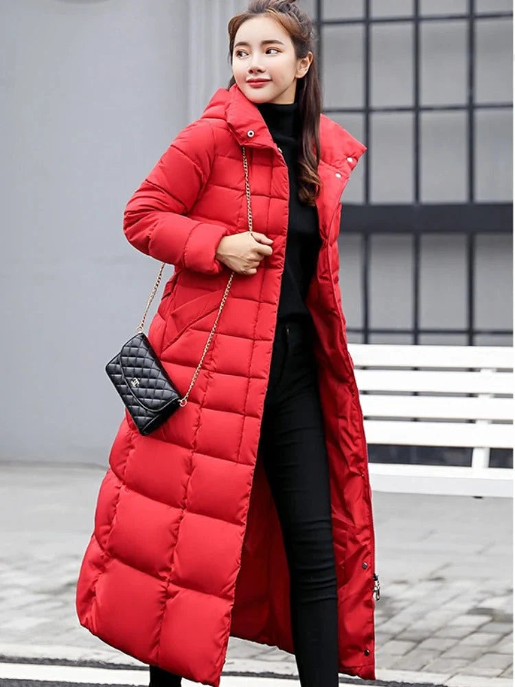 Sophia | Long Puffer Coat with Hood for Winter