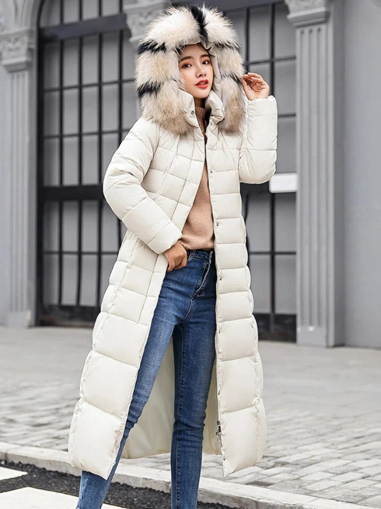 Sophia | Long Puffer Coat with Hood for Winter