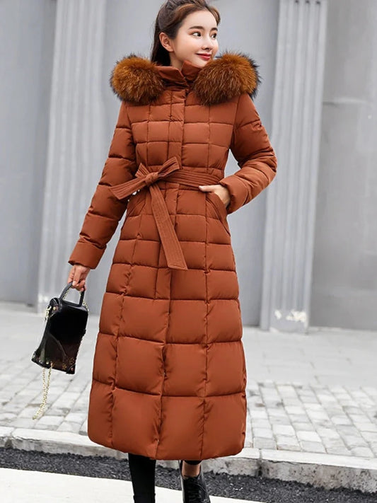 Sophia | Long Puffer Coat with Hood for Winter