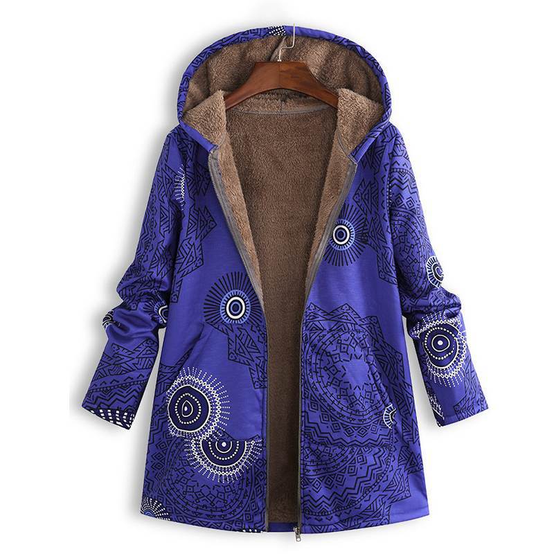 Zoey | Floral Print Hooded Winter Coat