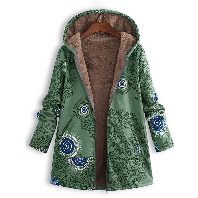 Zoey | Floral Print Hooded Winter Coat